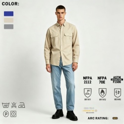 FR STRETCH WORK SHIRTWITH PEARL SNAPS